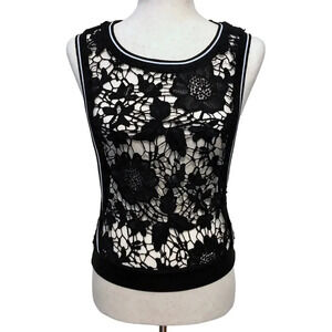 Bongo Cropped Crochet Sleeveless Top Juniors L